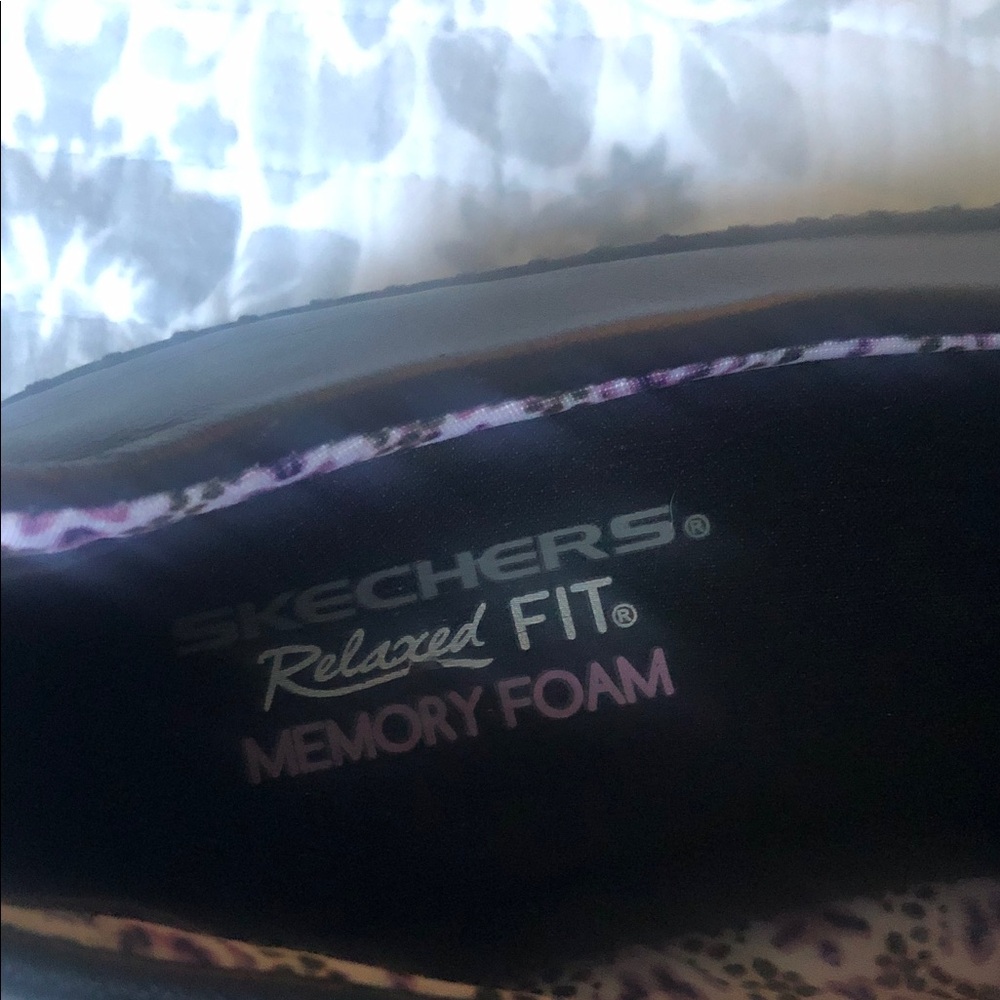 Skechers Relaxed Fit Memory Foam Women’s Slip-On - Black with Purple Accents